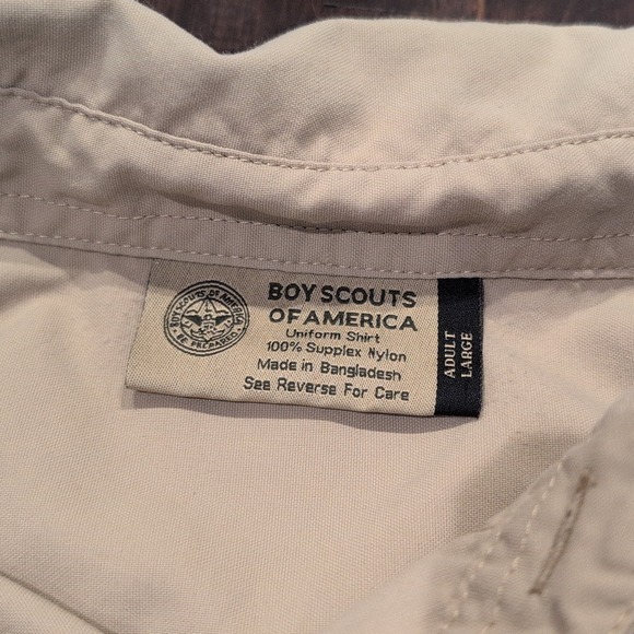 Boy Scouts of America Uniform Shirt Adult Large Khaki Short Sleeve DC Patch - Picture 3 of 6